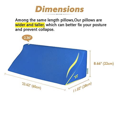Mistuki Bed Wedge Pillow for Sleeping Seniors Incline Triangle Pillow Adults Post Surgery Back Support Bedsore Pressure Relief Positioning Foam Medical Wedge Bedridden Patient Body Leg Support（23.6"） - Image 2