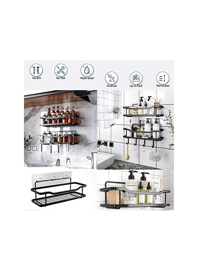 Raxoom Pack Shower Caddy l Self Adhesive Shower Shelves Organizer for Bathroom Kitchen Bedroom Living Room and More Stainless-Steel Shower Shelf Easy to Install Bathroom Shelf with Greater Load Capacity - Image 4