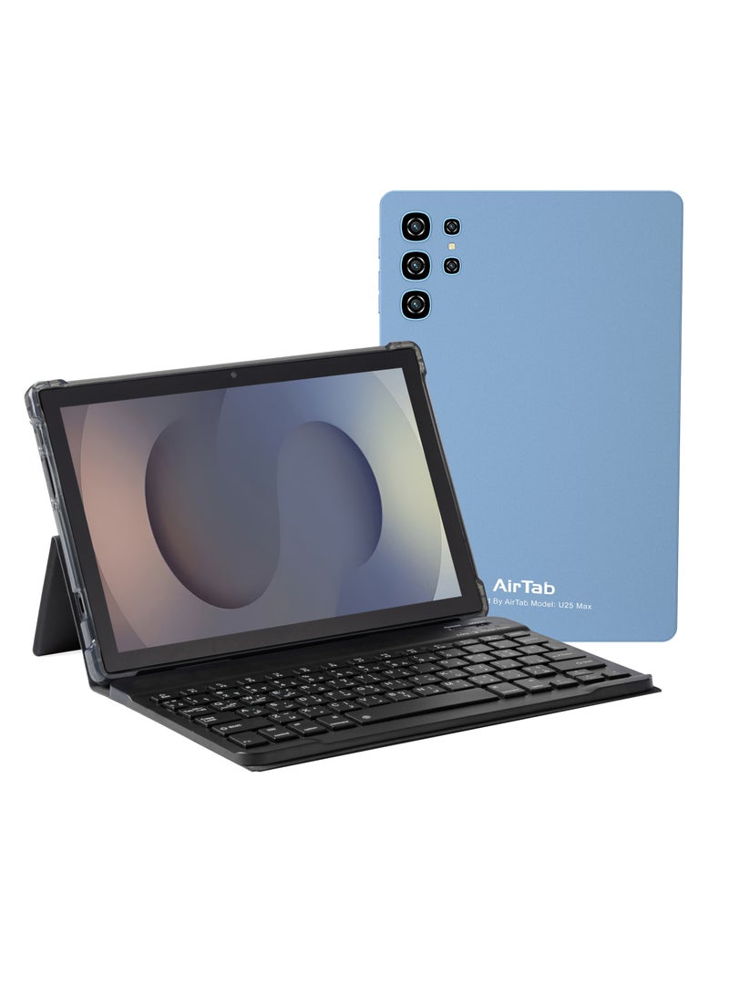 Airtab U25 Max 10.1" FHD Smart Tablet 16GB RAM 1TB ROM - with Arabic Keyboard Blue - Image 1