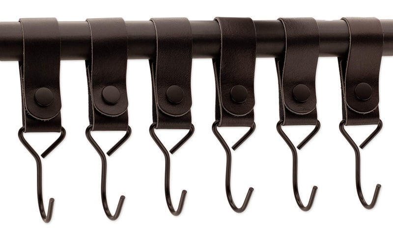 Brute Strength Classic Full Grain Leather Strap Kit Black 12 PC Mommy Hooks Stroller Clips - Image 2