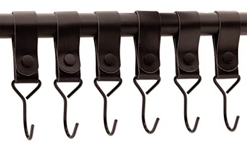 Brute Strength Classic Full Grain Leather Strap Kit Black 12 PC Mommy Hooks Stroller Clips - Image 1