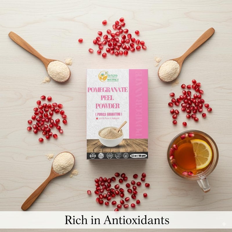 Herbs Botanica Pomegranate Peel Powder 100% Pure & Natural Pomegranate Powder for Herbal Tea, Skincare & DIY Beauty Finely Ground, Additive-Free, Resealable Pack 5.3 oz - Image 3