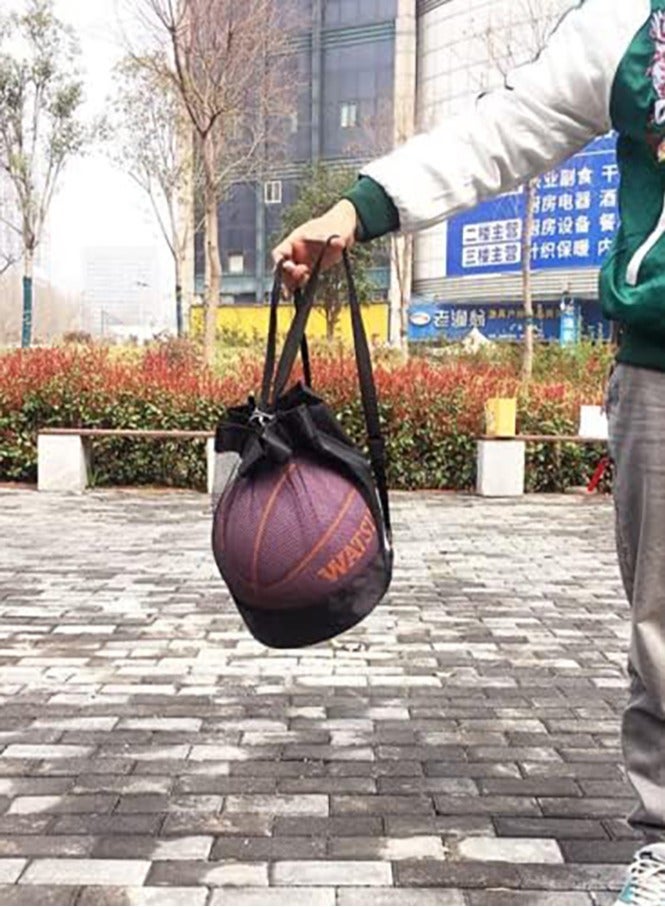 Generic Drawstring Basketball Backpack,Basketball Bag,for Football,Basketball,Volleyball,31cm,Black - Image 3
