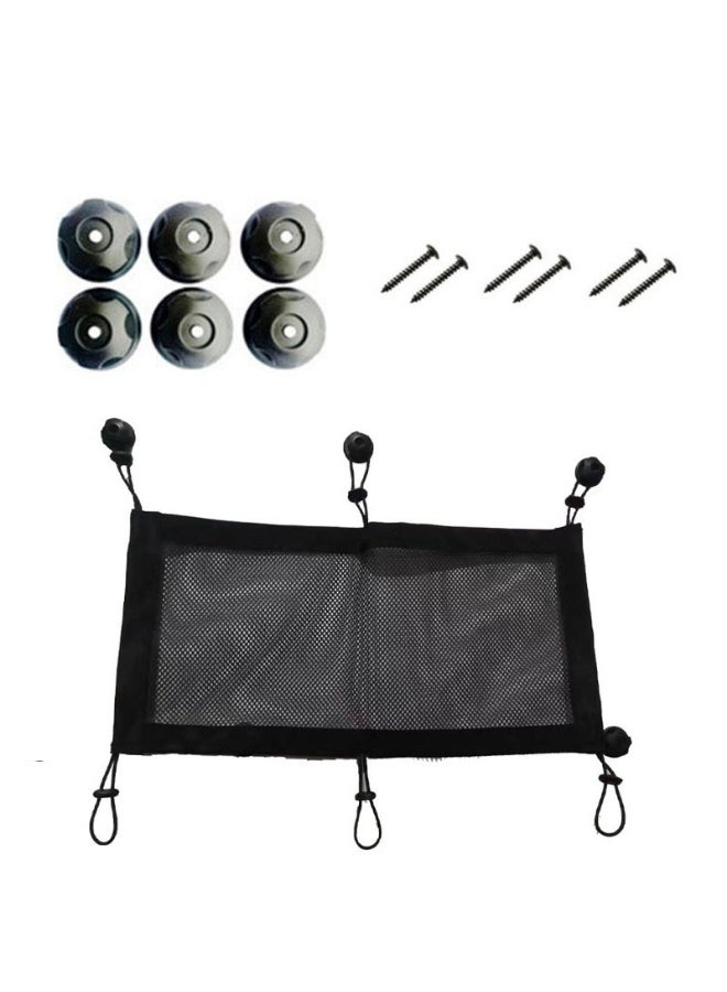 Cable Management Organizer Net Under Desk Cord Organizer 50 x 25cm Includes 1 Cable Net, 6 Hooks and 6 Screws - Image 1
