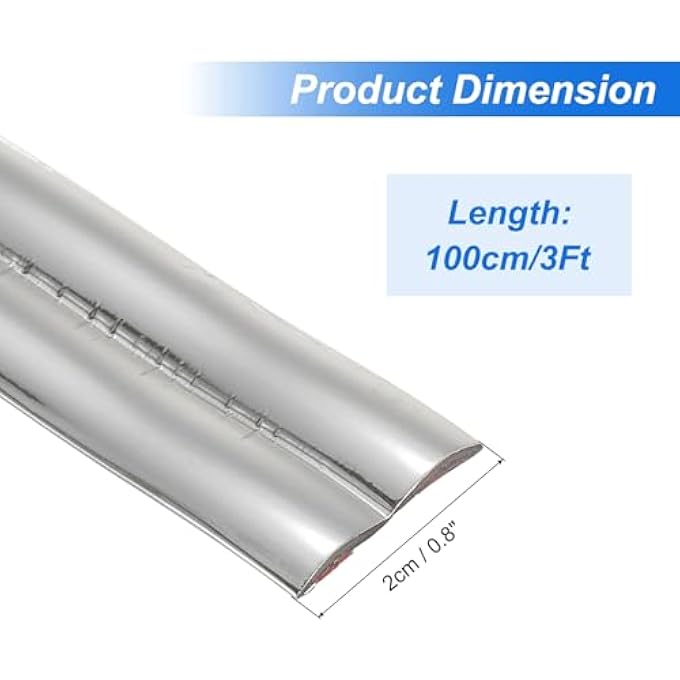 PEEL AND STICK WALL MOLDING TRIM, 0.8" X 3FT PVC SELF-ADHESIVE 3D CHAIR RAIL PANEL MOLDING TRIM FOR WALL MIRROR WINDOW FRAME AND HOME DECORATION SILVER - Image 3