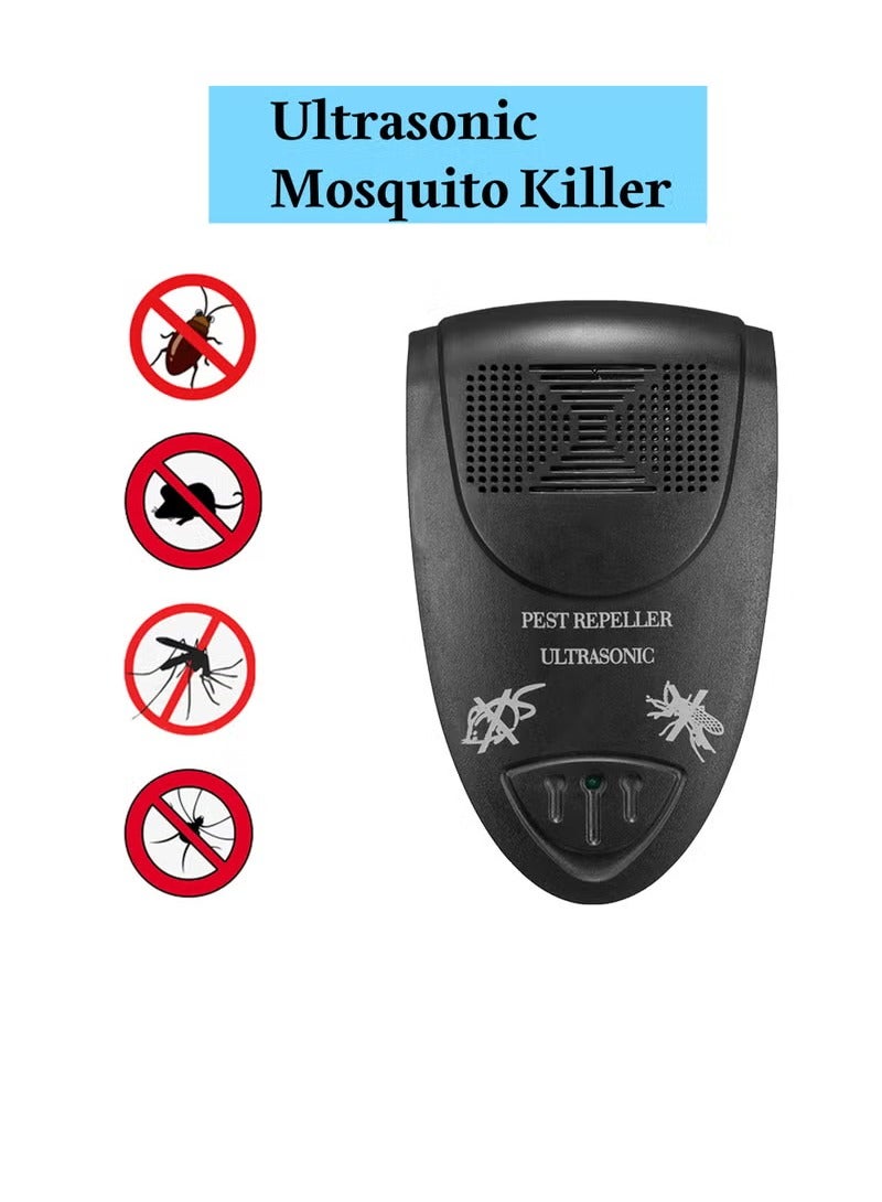 Pest Reject Ultrasonic Pest Repeller, Electronic Plug in Pest Control, Anti Rat/Spiders/Ants/Bat/Bed Bugs/Mosquitoes/Roaches/Wasps, Indoor Use, Pest repellent. （black, 1 pcs） - Image 2