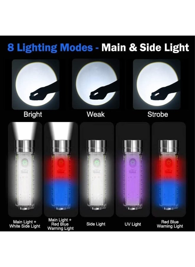 520A Rechargeable LED Flashlight with Type C Charging, 8 Lighting Modes, UV Light, Side Work Light, Portable Hand Torch for Camping, Emergency, Inspection, Hiking and Home Use ERPC520A - Image 3