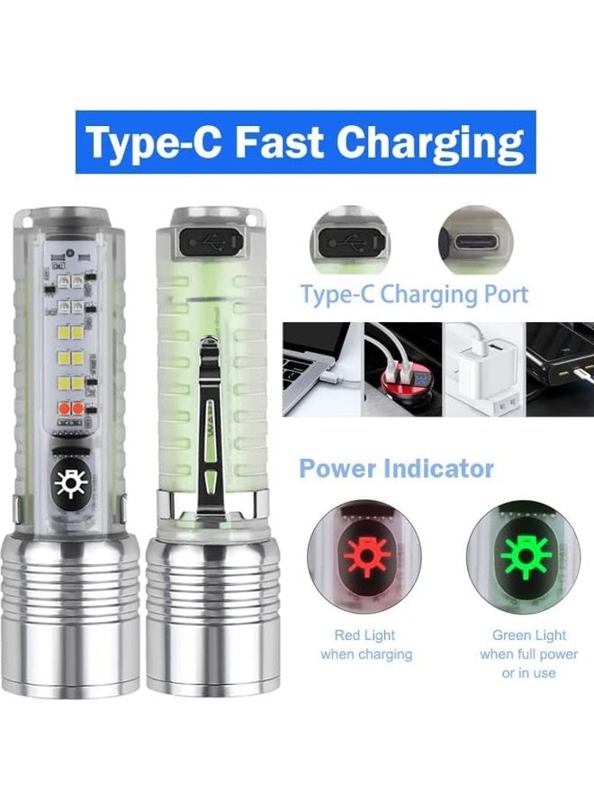 520A Rechargeable LED Flashlight with Type C Charging, 8 Lighting Modes, UV Light, Side Work Light, Portable Hand Torch for Camping, Emergency, Inspection, Hiking and Home Use ERPC520A - Image 4