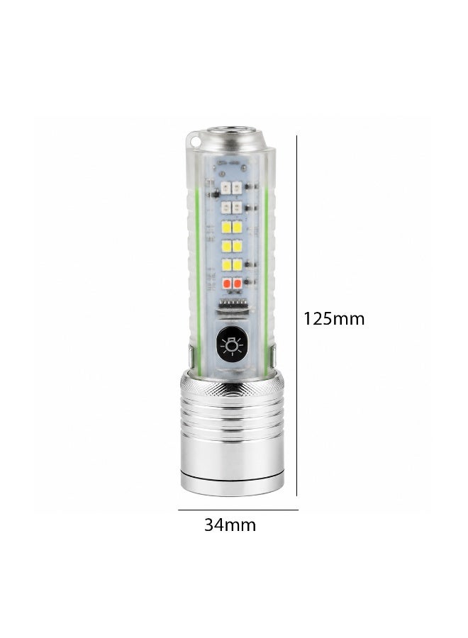 520A Rechargeable LED Flashlight with Type C Charging, 8 Lighting Modes, UV Light, Side Work Light, Portable Hand Torch for Camping, Emergency, Inspection, Hiking and Home Use ERPC520A - Image 2