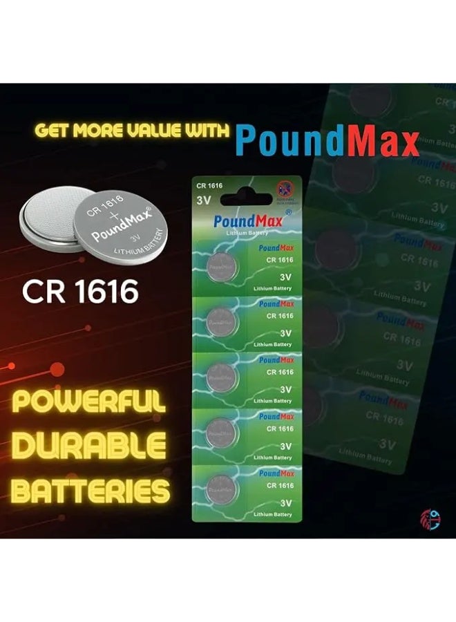 PoundMax 5 x 1616 CR1616 DL1616 3V Lithium Coin Cell Batteries - Image 2