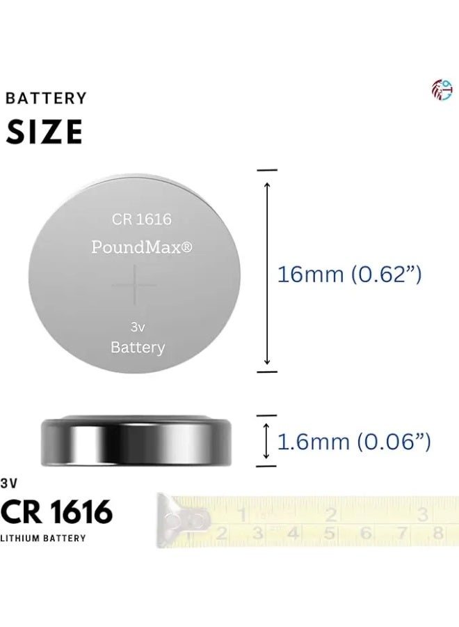 PoundMax 5 x 1616 CR1616 DL1616 3V Lithium Coin Cell Batteries - Image 1