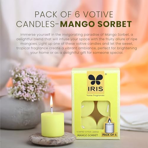 Iris Home Fragrances Scented Votive Candles Refill (Mango Sorbet) - Image 3