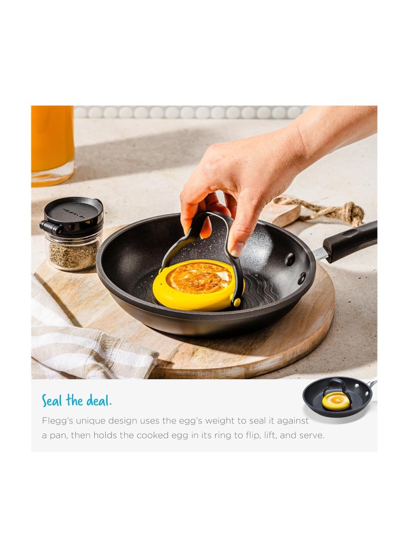 سيسلي قطعتان من حلقات البيض المانعة للتسرب، حلقة بيض 3 في 1 تقلب، ترفع، تقدم، حلقة بيض مريحة وسهلة - Image 3