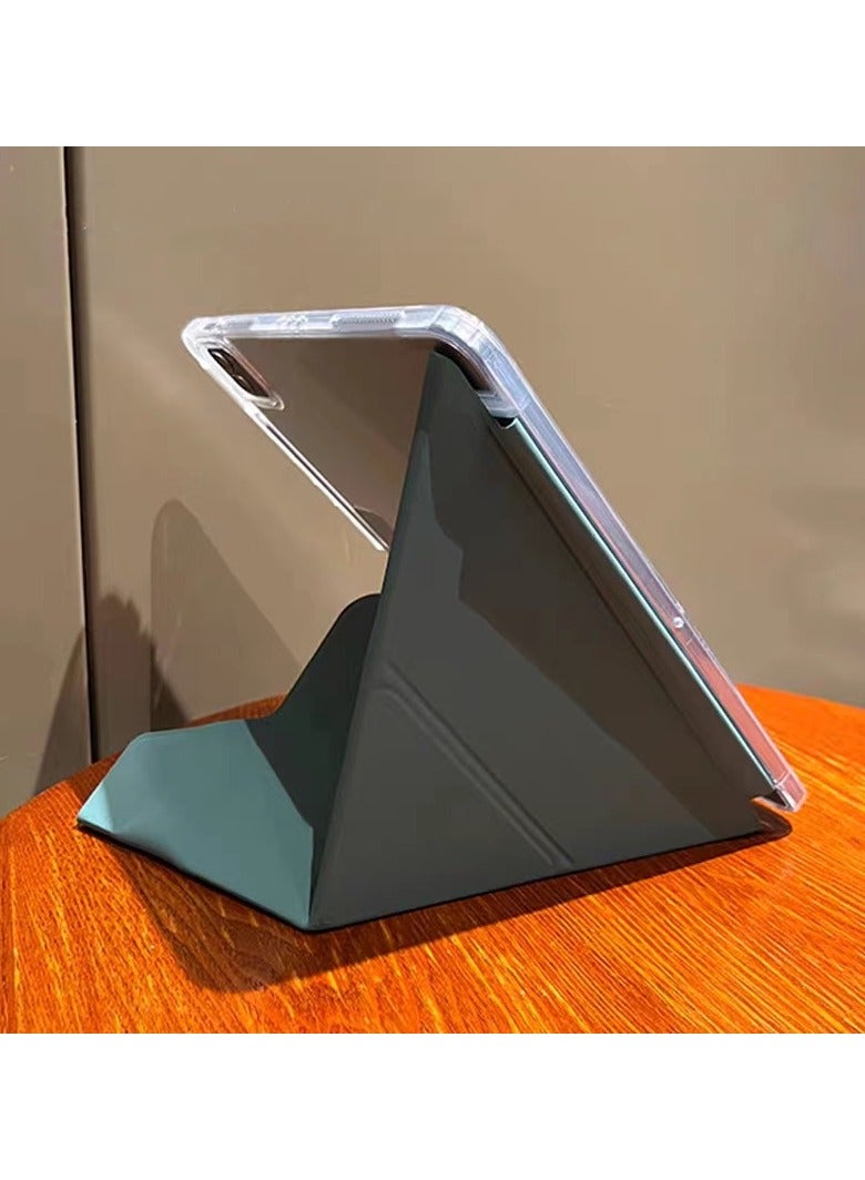 عام جراب واضح متوافق مع آيباد برو 13 إنش 2024 (الجيل السابع، M4)، يتميز بغطاء ذكي يمكن طيه بشكل Y مع لوحة خلفية شفافة، وفتحة للقلم وحامل متعدد المشاهدة. - Image 2