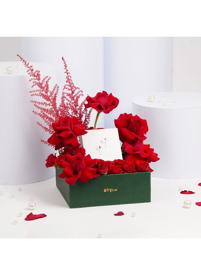 Ferns N Petals Airpods Pro 2Nd Generation With Fresh Roses