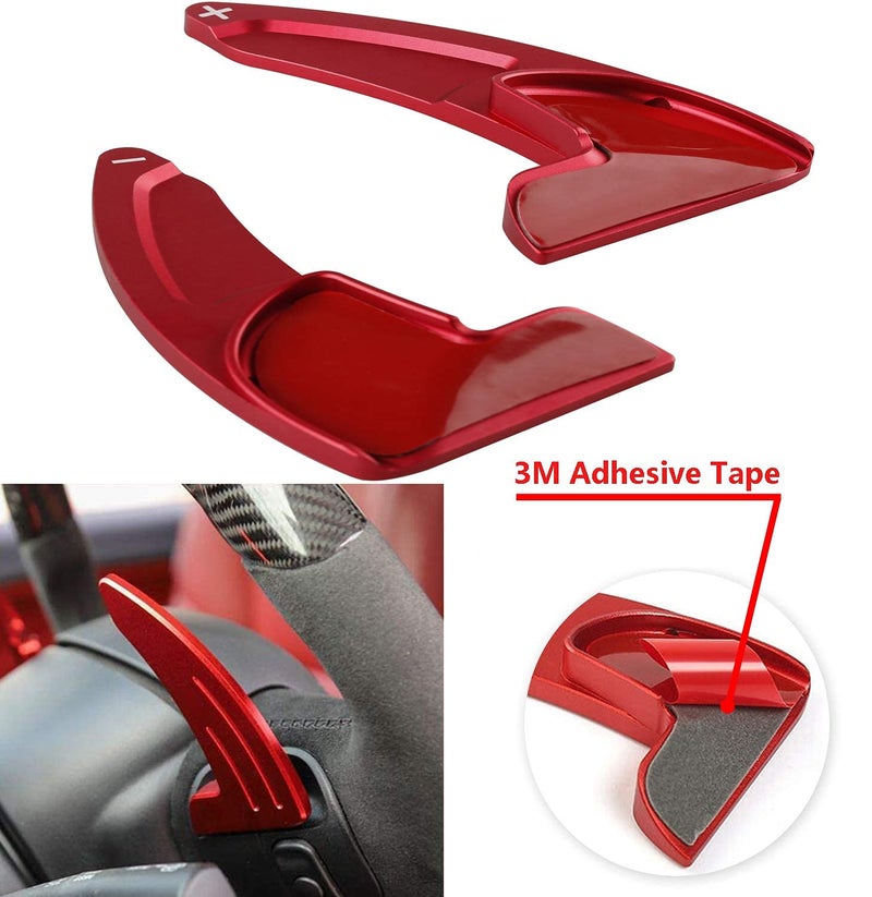 ELONN Paddle Shifter Extension for Dodge Charger,Challenger - Billet Aluminum Steering Wheel Paddle Shifters Covers Compatible with Dodge Charger,Challenger,Durang and More (See Fitment) - Red - Image 5