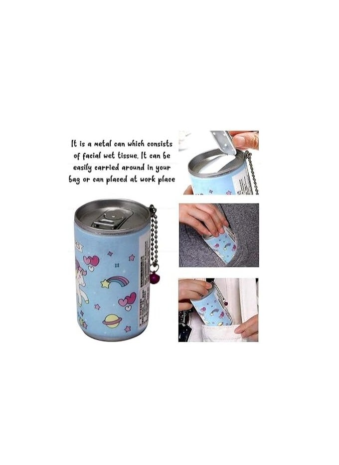 Portable Mini Wet Wipes Dispenser Tin Can with Chain, Travel Size - Assorted Shape And Color (30pcs)