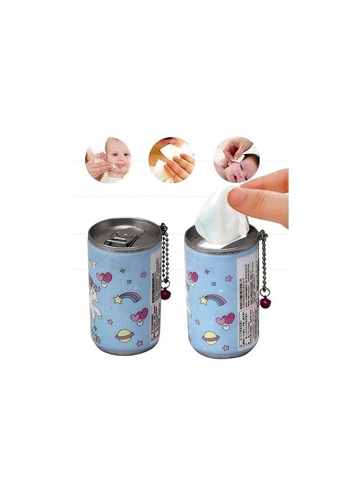 Portable Mini Wet Wipes Dispenser Tin Can with Chain, Travel Size - Assorted Shape And Color (30pcs)