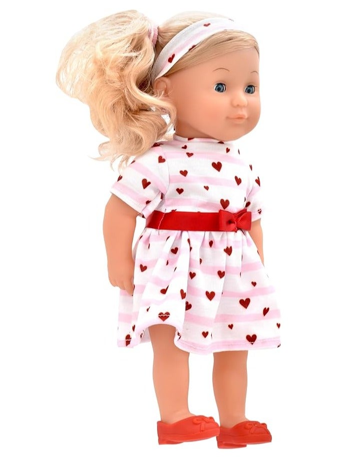 dolls world Charlotte Doll by Peterkin – 14" Soft Bodied Doll with Golden Hair, Deluxe Outfit, Shoes & Hair Accessories – Ages 18 Months+ - Image 2