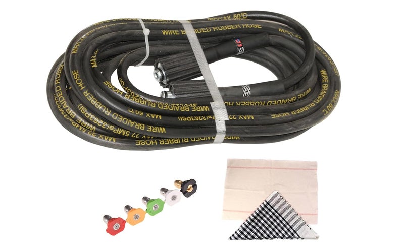 Digital Craft Hydraulic Pressure Washer Hose Pipe 3263PSI M2215 14mm High Pressure Washer Hose Spray Water Hydraulic Pressure Washer Pipe 10MTRDusting Cloth Floor Mop5Pc Nozzel Set