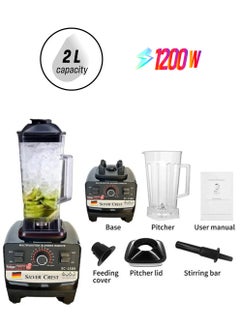 SILVER CREST Silver Crest Blender – 1200W High-Performance Motor, 2 Jars, 8 Stainless Steel Blades, 2L Jar, Ice Crusher, Black  - Image 1