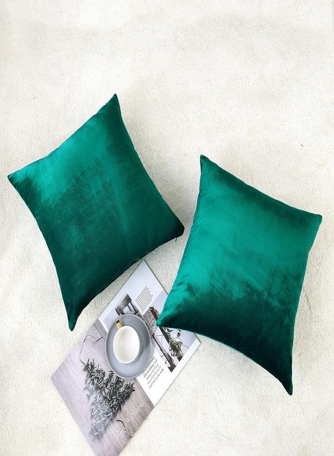 NiNi ALL Decorative Throw Pillow Covers Velvet Soft for Couch Sofa Bedroom Living Room Outdoor Pack of 2 18x18 Inch Teal - Image 3