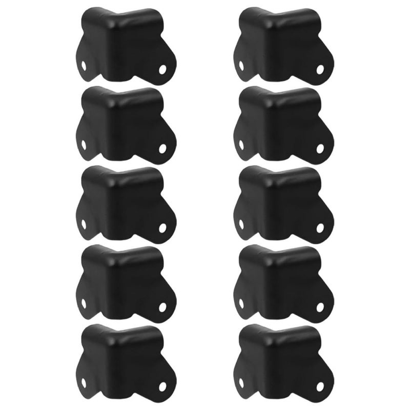 Black Iron Corner Guards 10 Pack Metal Edge Protectors For Furniture Table Audio Equipment - Image 2