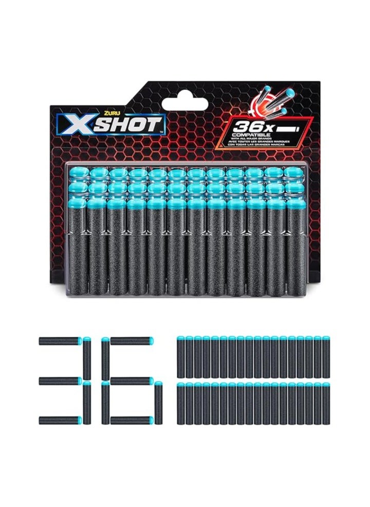 زورو إكس-شوت Zuru X-Shot Excel Air Pocket Technology 36 حزمة عبوة من السهام الرغوية متوافقة مع جميع العلامات التجارية الكبرى Blaster ، مسدسات الألعاب  - Image 3