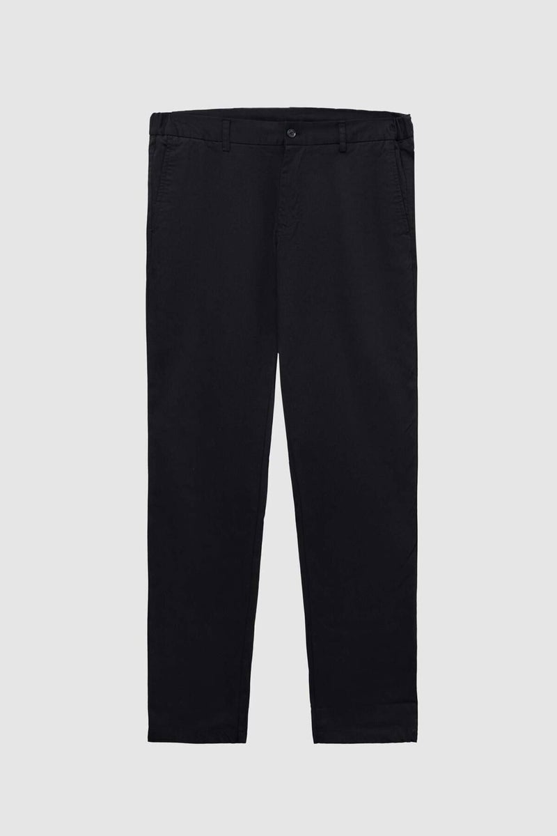 D'S DAMAT Slim Fit Black Dobby Side Waist Elastic Flexible Lycra Side Pocket Chino Trousers 2HCC3ORT20001 - Image 4