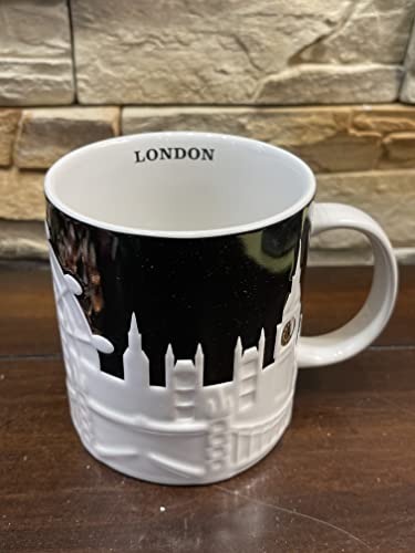 STARBUCKS London Mug with Relief Design Height 10.5 cm Diameter 9.3 cm Stoneware Dishwasher and Microwave Safe - Image 1
