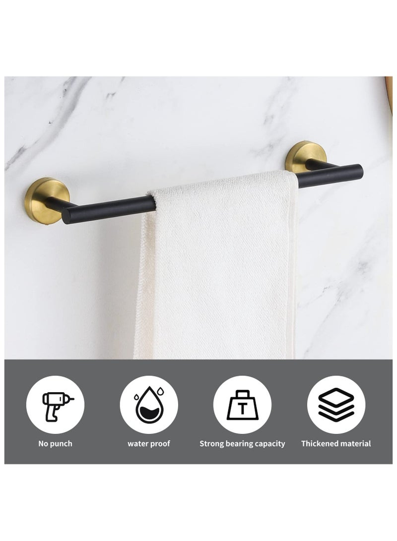 XICEN Bathroom Hardware Set Black Golden 5 Pieces Including 304 Stainless Steel Towel Bar, Towel Ring, Toilet Paper Holder and 2 PCS Towel Hook - Image 3