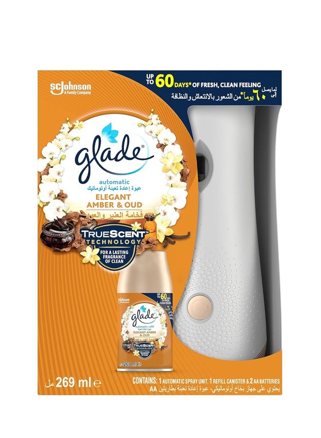 Glade Automatic Spray Holder With Elegant Amber & Oud Air Freshener - Image 1