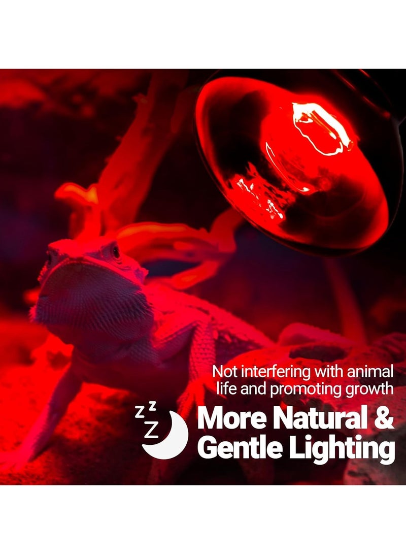 REPTIZOO REPTI ZOO Reptile 75W Infrared Heat Lamp Bulb,1 Pack Infrared Basking Spot Light for Reptiles & Amphibian,Bearded Dragon,Leopard Gecko,Turtle,Lizard,Chickens | Pet Brooders Night Heat Lamp (IFL75)  - Image 3