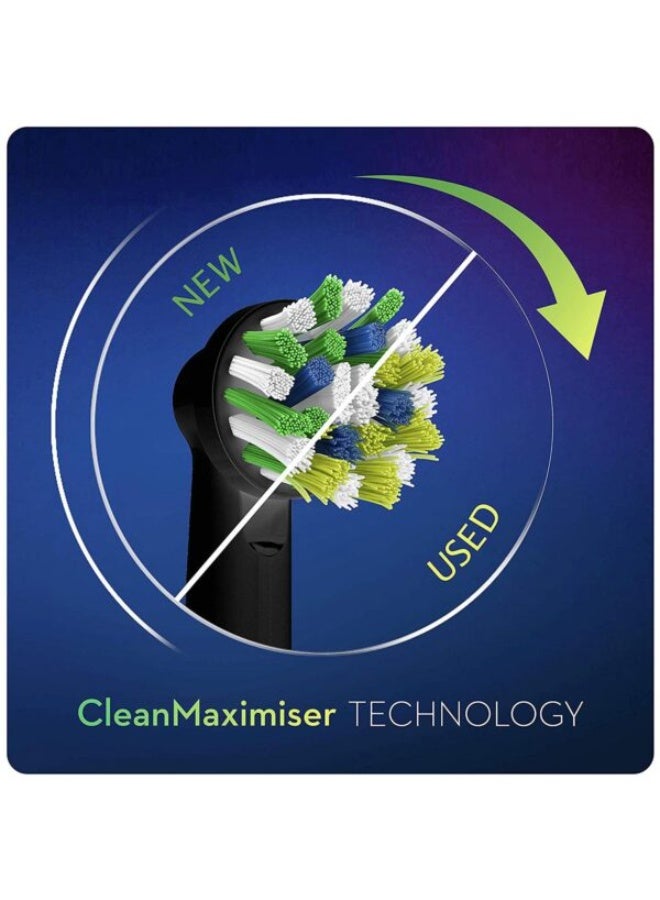 اورال رأس فرشاة أسنان بديل CrossAction 4 بتقنية CleanMaximiser - إصدار أسود - Image 4