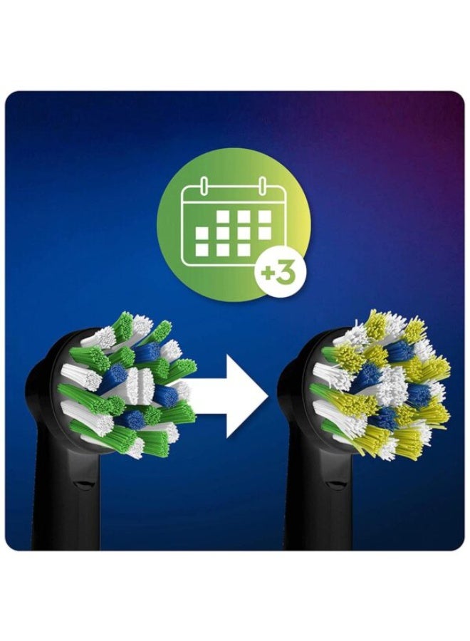 اورال رأس فرشاة أسنان بديل CrossAction 4 بتقنية CleanMaximiser - إصدار أسود - Image 3