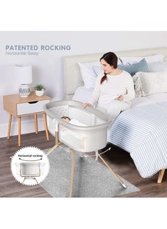 Gonice Gonice 3 in 1 Rocking Bassinet & Baby Bassinet Bedside Crib, One-Second Convert Travel Portable Bassinet Newborn Baby，Baby Cribs,Baby cradle,automatic rocking bed  - Image 2