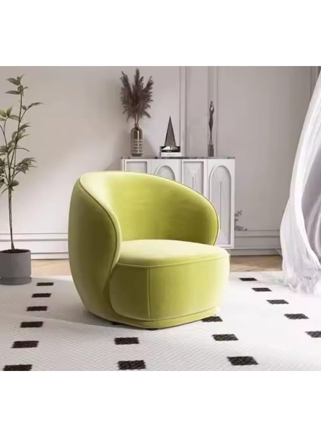 Modern Curved Accent Chair in Apple Green - Image 1