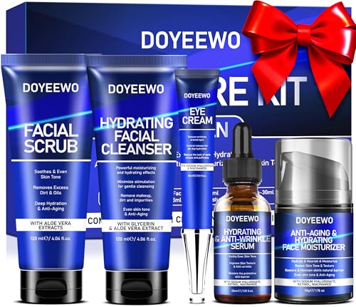 DOYEEWO Fathers Day Gifts for Dad HusbandSkin Care for Men Hydrate Firm AntiAging Wrinkle Mens Self Care Facial Face Routine KitBirthday Valentines Gift Baskets for Young Men Him Teen Boy Boyfriend - Image 1