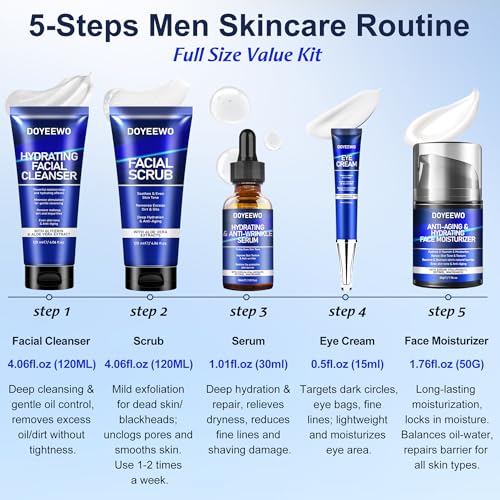DOYEEWO Fathers Day Gifts for Dad HusbandSkin Care for Men Hydrate Firm AntiAging Wrinkle Mens Self Care Facial Face Routine KitBirthday Valentines Gift Baskets for Young Men Him Teen Boy Boyfriend - Image 3