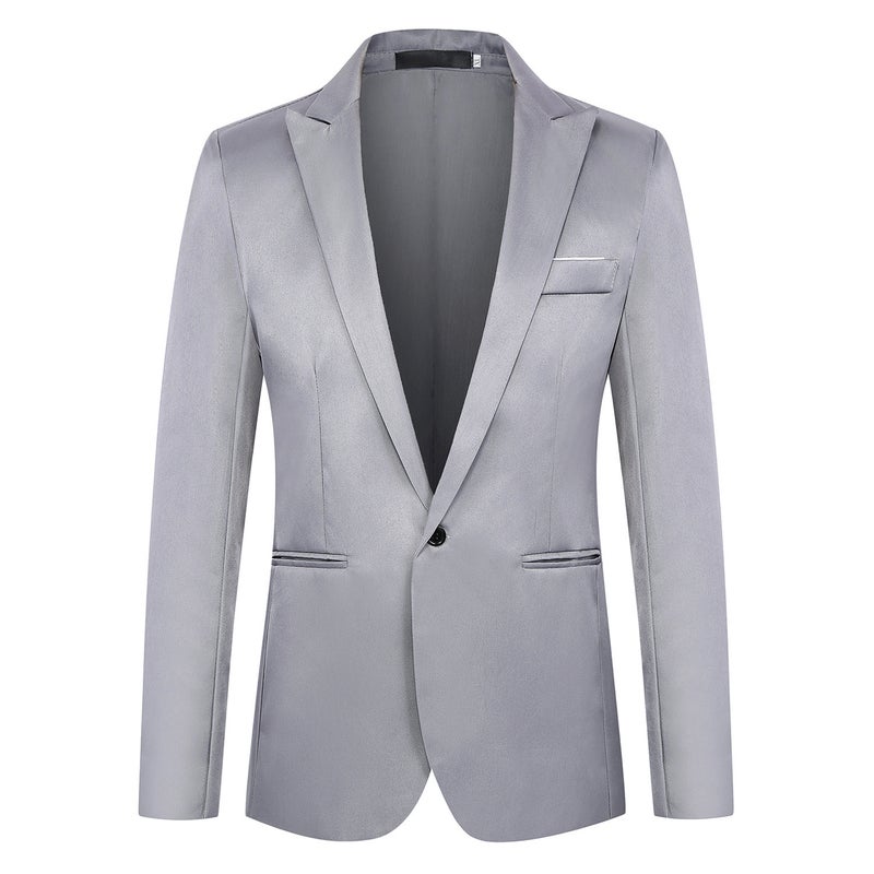 2024 Spring Autumn Trendy Mens Casual Blazer Jacket Sapphire Blue  - Image 3