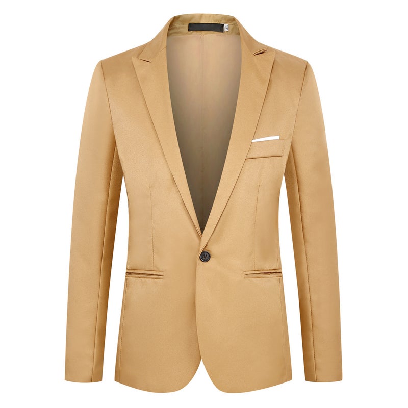 2024 Spring Autumn Trendy Mens Casual Blazer Jacket Sapphire Blue  - Image 4