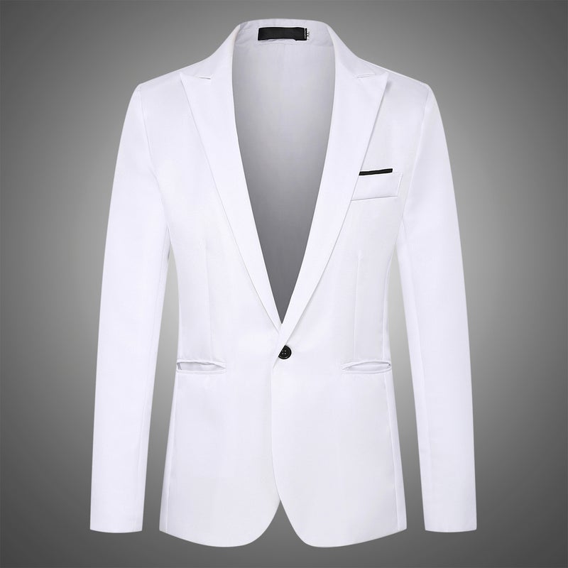 2024 Spring Autumn Trendy Mens Casual Blazer Jacket Sapphire Blue  - Image 5