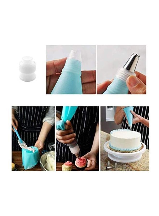 21-Piece Cake Decorating Kit White/Silver/Blue 28cm - Image 4