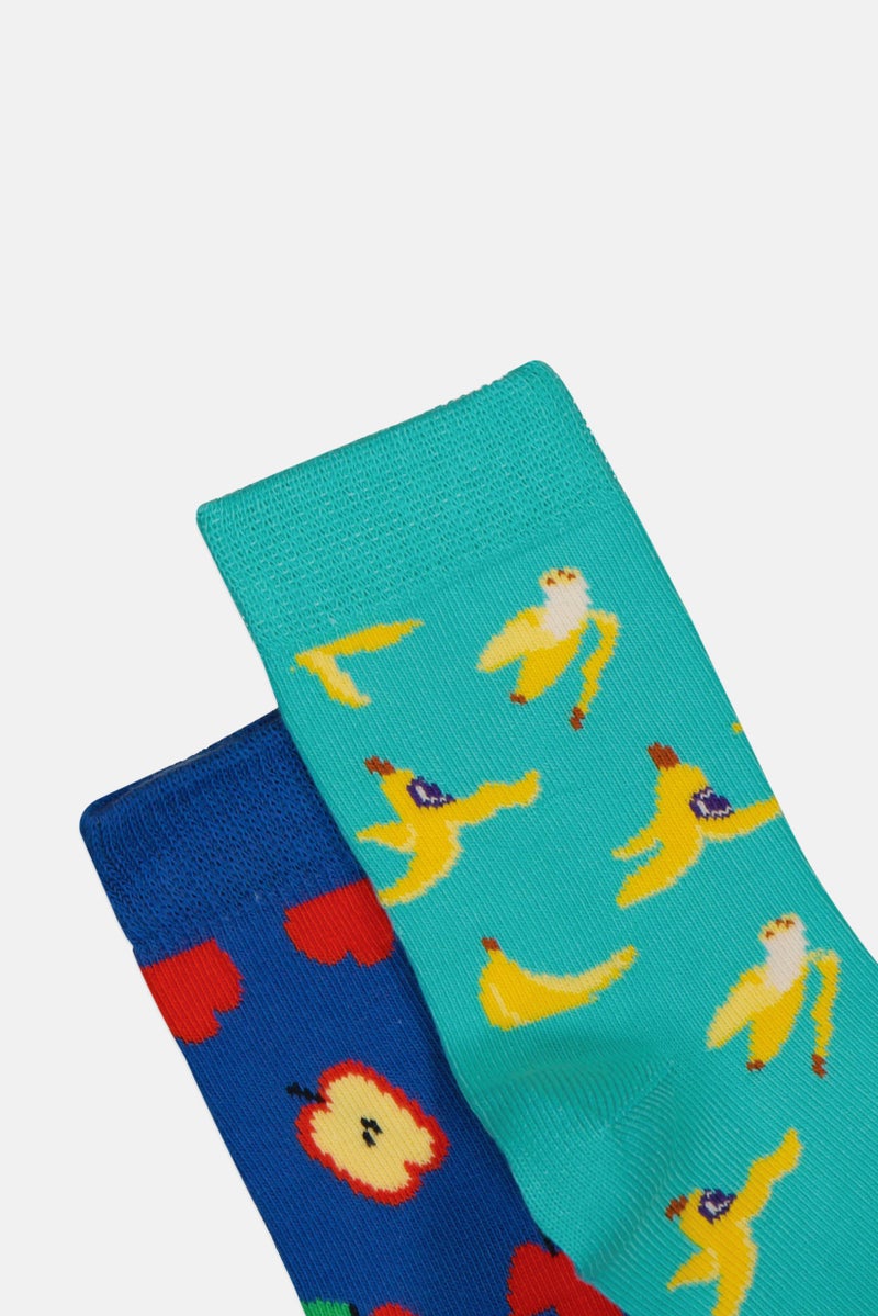 Happy Socks Toddlers Boy 2 Pairs Allover Print Socks, Multicolor - Image 2