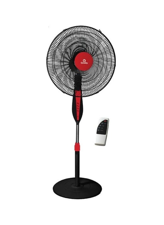Grouhy - Grouhy Stand Fan with Remote Control, 18 Inch Black and Red - USS-18026-R - Image 1