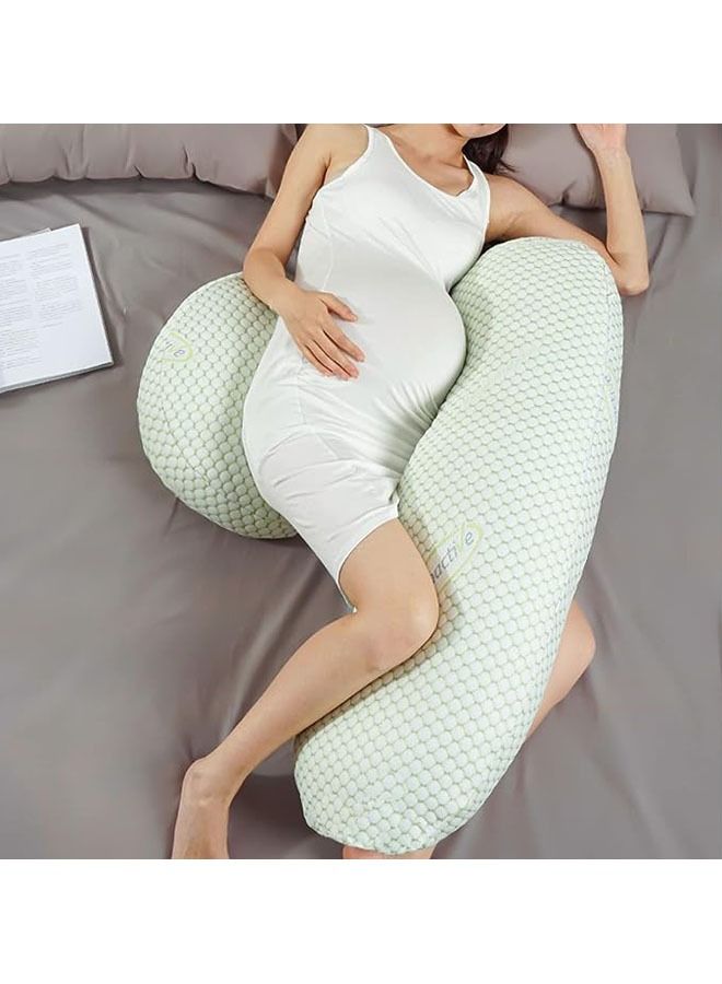 Extended Pregnancy Pillow for Sleeping, 2023 NEW Adjustable Comfort Full Body Pillow, Support Pillow for Pregnant, Maternity & Body Pillow, Nursing Pillow, Removable, Washable Cover (Green)  - Image 4