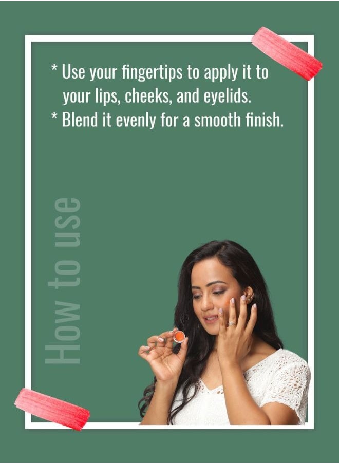 Guduchi - Ayurveda 3 in 1 Tint | Creme Tint for Lip, Cheek and Eye | 4 Shades - High Pigmentation and Lightweight | Hydrating and Moisturizing Formula | with Vitamin E, Castor Oil  and Three types of Wax | Free from Paraben, Mineral Oils, Silicones and Cruelty - Image 1
