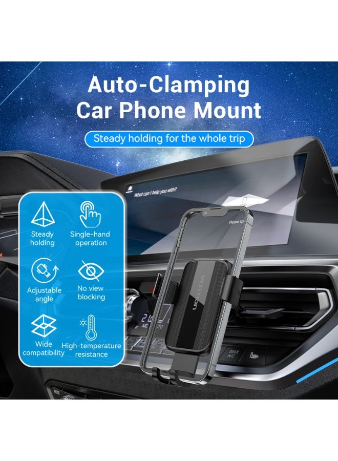 فينشن حامل هاتف للسيارة VENTION ذو المشبك التلقائي مع مشبك منقار البطة، أسود مربع الشكل، طراز أنيق رقم KCTB0 - Image 2