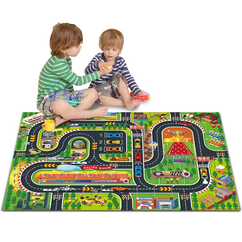 Oriate Kids Toy Dream Mat Racetrack Activity Playmat Ideal Fun Carpet Racing Map for Bedroom Playroom 47 X 31 Pretend Play Rug Safely Have Fun Great for Playing with Car Toys Truck Toy