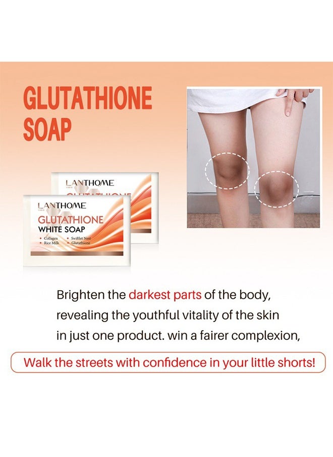 Lanthome 100g Glutathione White Soap - Skin Brightening Bar Soap Effective Glutathione Brightening Soap for Face and Body Whitening Soap Bar for Smoothening Skin Kojic Acid Soap Glutathione Cream Soap  - Image 3